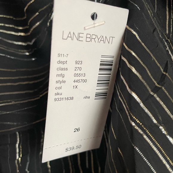 Lane Bryant Women's Size 26 Black Striped Tank Top - Picture 6 of 13